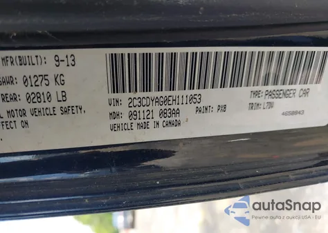 2014 Dodge Challenger Sxt z USA, uszkodzony, nr VIN 2C3CDYAG0EH111053